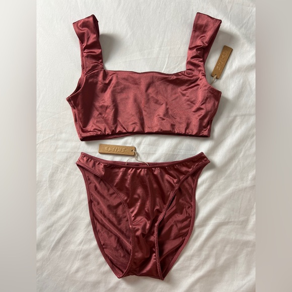 SKIMS Stretch Rib Satin Logo Mesh Bralette Bra Underwear Thong Brief Set Bundle - Picture 7 of 13